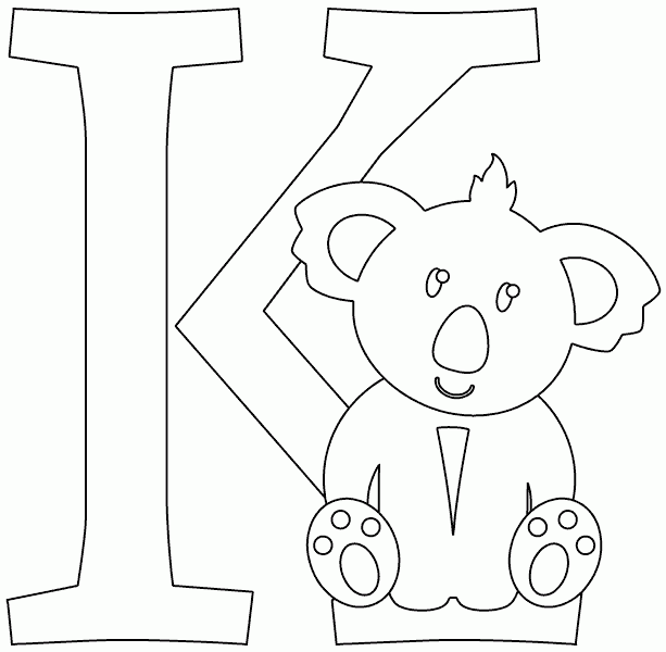 k is for koala bear coloring pages - photo #13