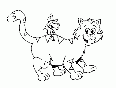 cat and mouse coloring page - coloring.com