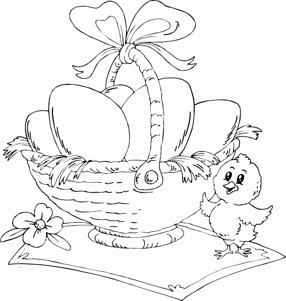 easter eggs in a basket colouring pages. Easter egg basket