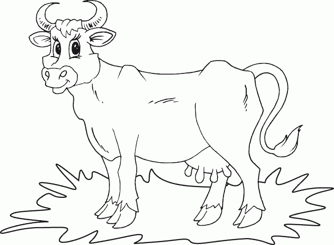 simple cow coloring page - coloring.com