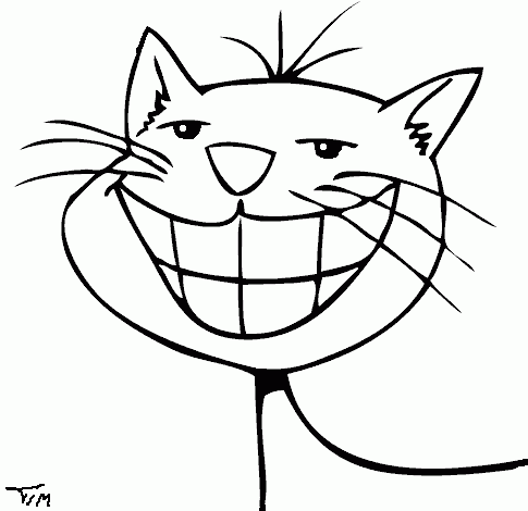 Coloring Sheets on Cat Grin Coloring Page   Coloring Com