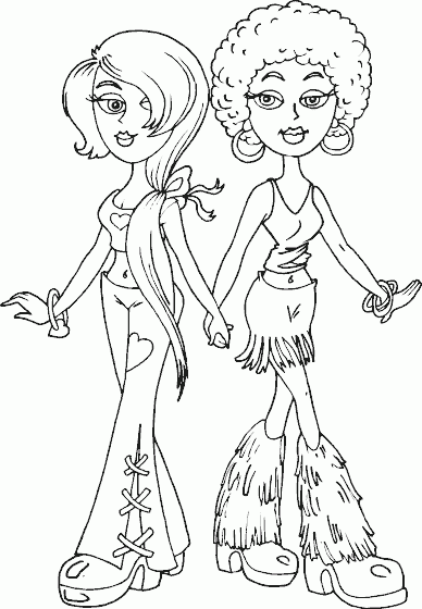 two 70s girls coloring page coloringcom