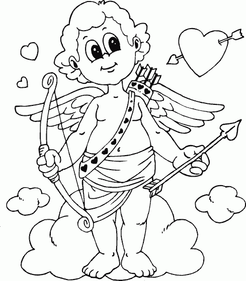 valentine cupid coloring pages - photo #7
