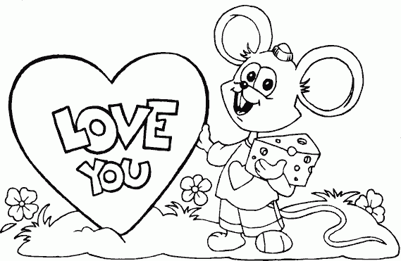 valentine mouse coloring pages - photo #21