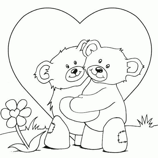 valentine bear coloring pages - photo #8