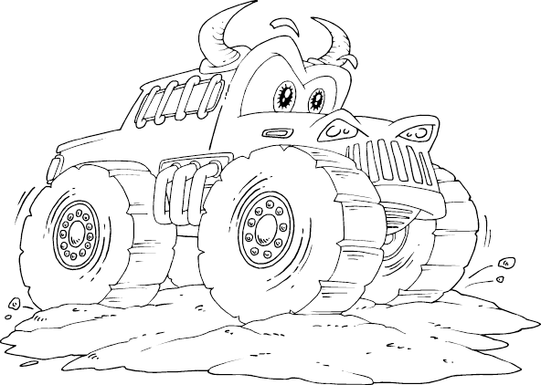 bull monster truck coloring page - coloring.com