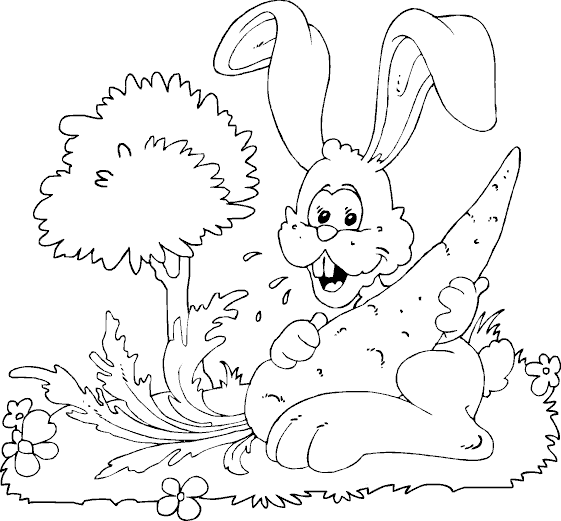 rabbit with carrot coloring pages - photo #23