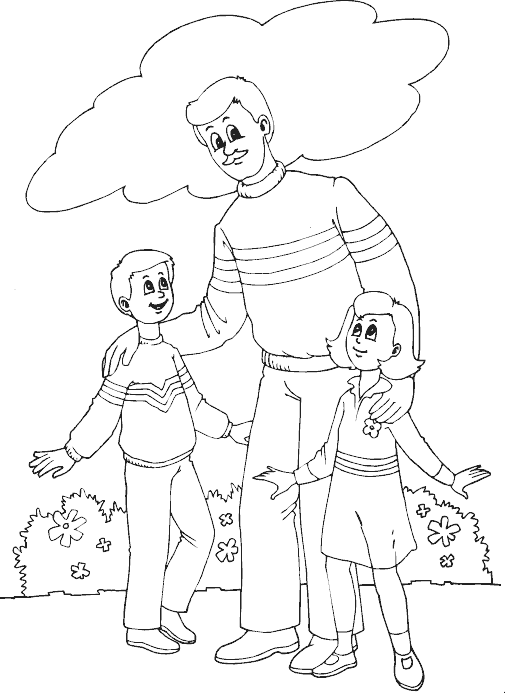 dad and kids coloring pages - photo #16