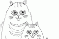Familia de gatos gordos