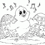 free printable chick and music page