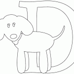 free printable D is for Dog page