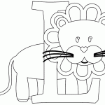 free printable L is for Lion page