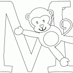 free printable M is for Monkey page