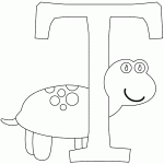 free printable T is for Turtle page