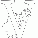 free printable V is for Vulture page