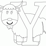 free printable Y is for Yak page