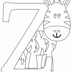 free printable Z is for Zebra page