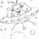 free printable alien flying saucer page