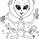 free printable aliens come in peace page