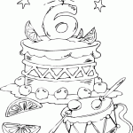 free printable birthday cake age 6 page