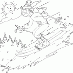 free printable boy downhill skiing page