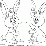 free printable boy and girl bunnies page