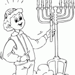 free printable boy lighting menorah page