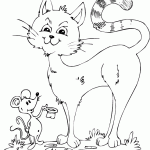 free printable cat and fancy mouse page