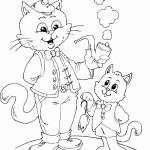 free printable cat dad and son page