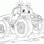 free printable emergency monster truck page