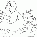 free printable female bear with fruit page