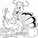 free printable Happy Thanksgiving turkey page