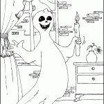 free printable ghost with candle page