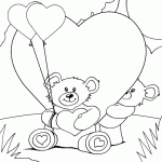 free printable teddy bears and hearts page