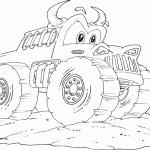 free printable bull monster truck page