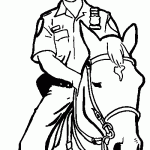 free printable New York Policeman on horseback page