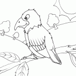 free printable parrot on branch page