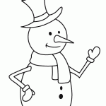 free printable snowman waving page