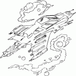 free printable speeding spaceship page