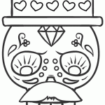 free printable Heart Hatted Sugar Skull page