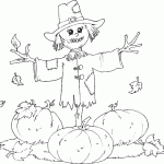 free printable scarecrow pumpkin patch page