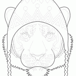 free printable Tiger in Hat page