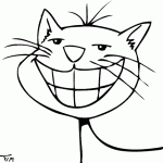 free printable cat grin page