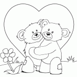 free printable teddy bears cuddling page