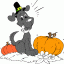dog with pumpkins thumbnail colored picture