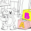nursery teddy bear thumbnail colored picture