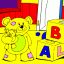 nursery teddy bear thumbnail colored picture