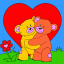 teddy bears cuddling thumbnail colored picture
