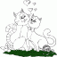 two cats sweethearts thumbnail colored picture