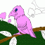 parrot on branch thumbnail colored picture